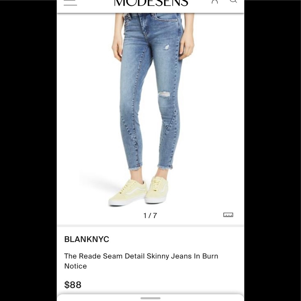Blank NYC the reade crop skinny  size 30 NWT